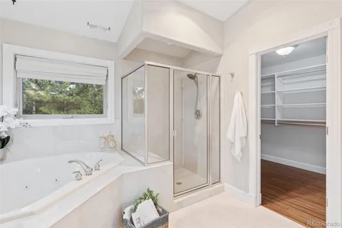 a bathroom with a tub a sink and a shower