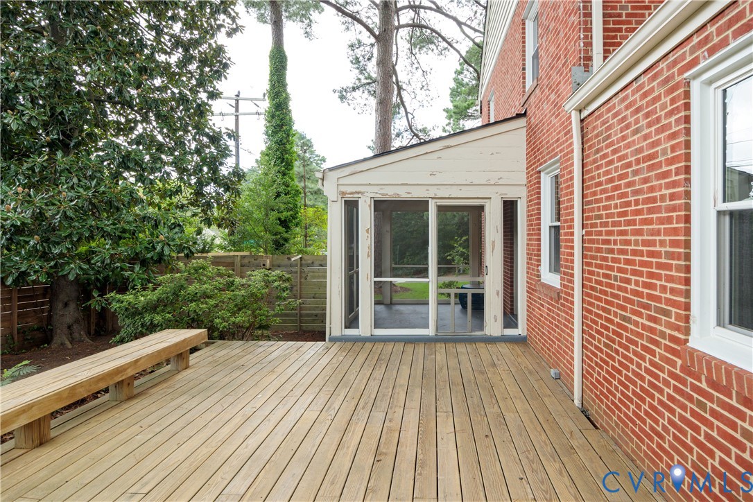 901 Bevridge Road Richmond, VA 23226 - Photo 34 of 43 a view of backyard with deck and outdoor seating