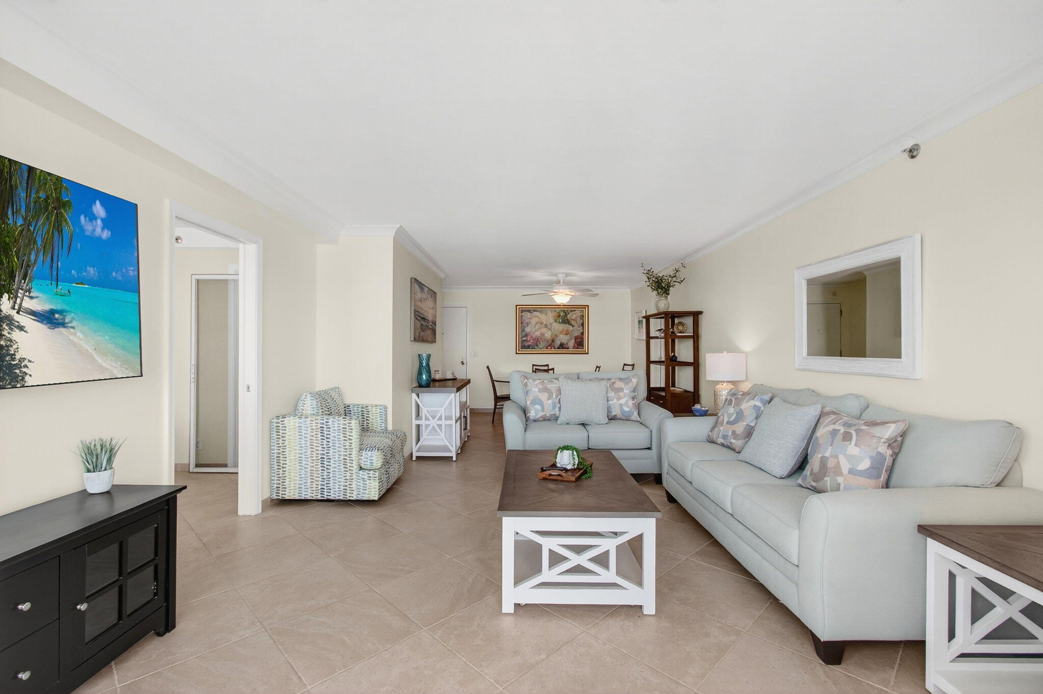 4511 South Ocean Boulevard, Unit 1004 Highland Beach, FL 33487 - Photo 76 of 76 a living room with furniture and a couch