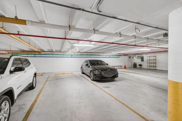 a car parked in front of a building