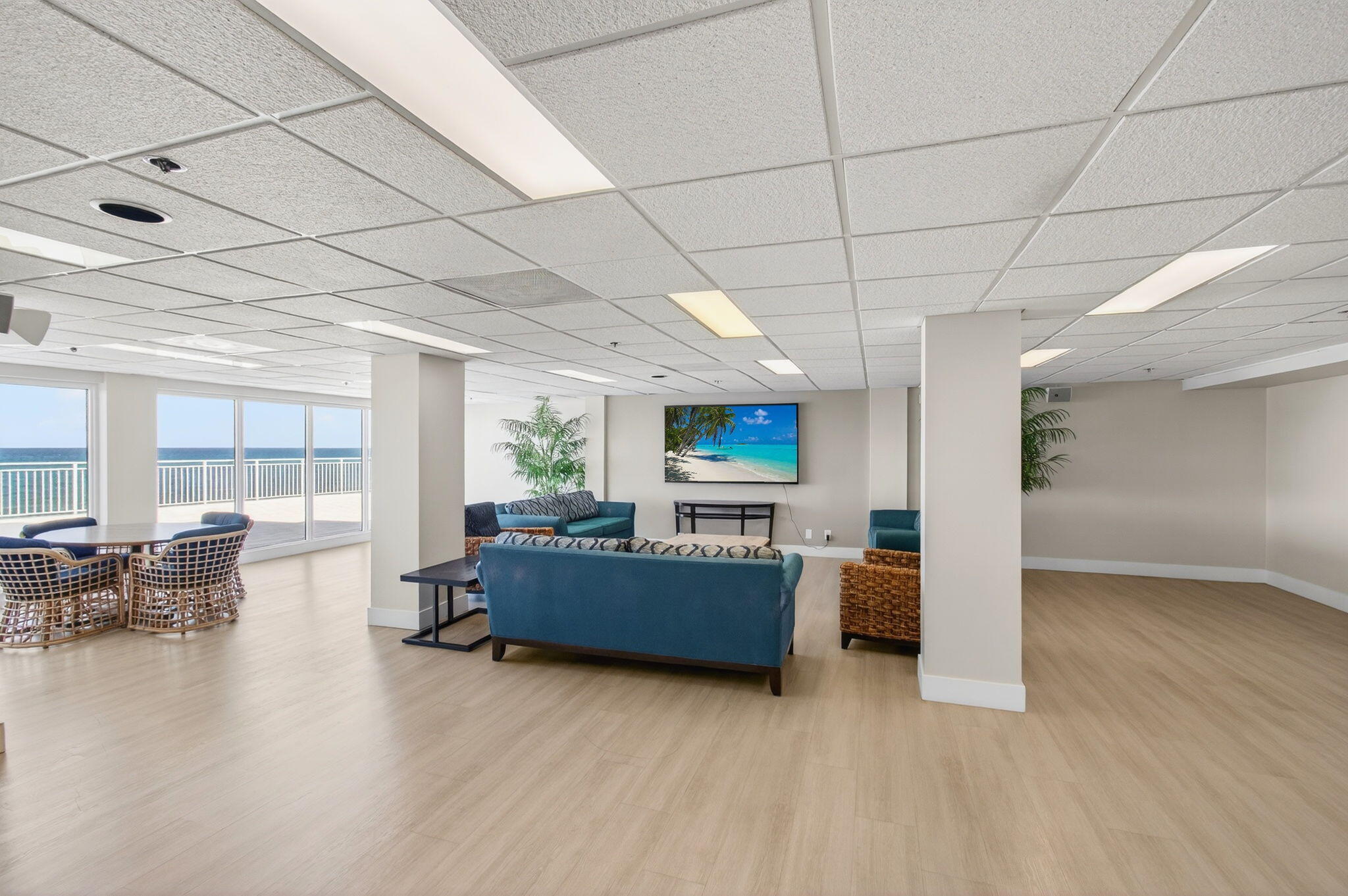 4511 South Ocean Boulevard, Unit 1004 Highland Beach, FL 33487 - Photo 56 of 76 a living room with furniture and a large window