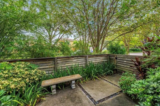 a view of city and green space