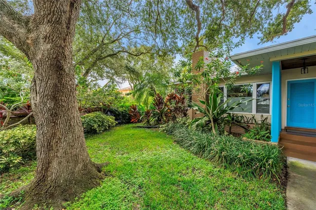 a view of city and green space