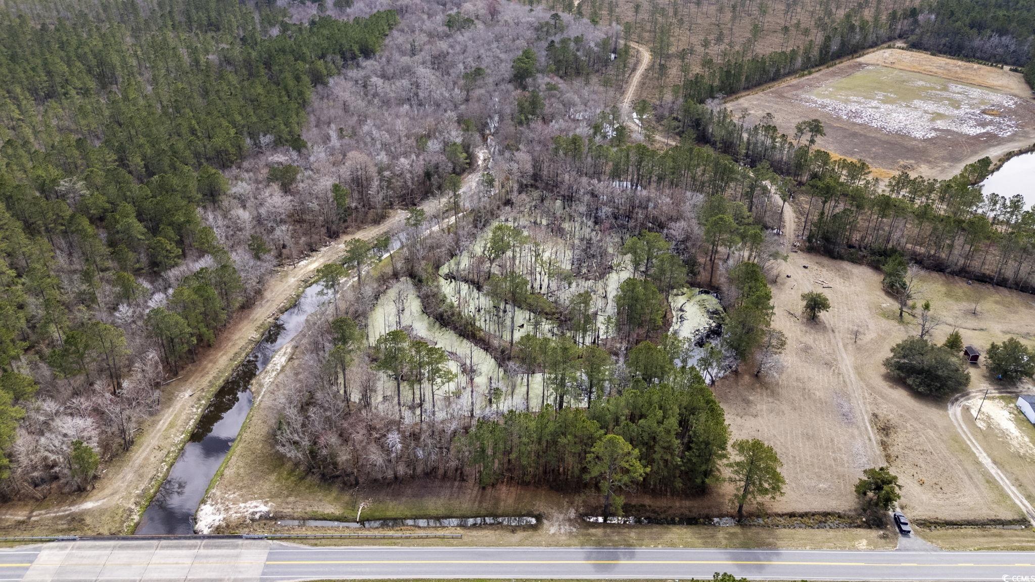 Drone / aerial view with a forest view