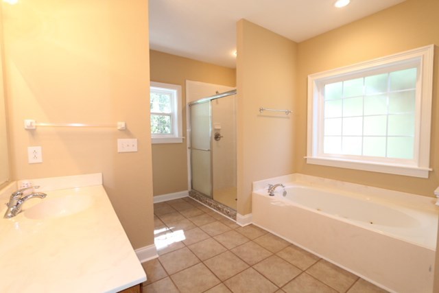 355 Bass Road Macon, GA 31210 - Photo 14 of 24 a spacious bathroom with a tub shower and a sink