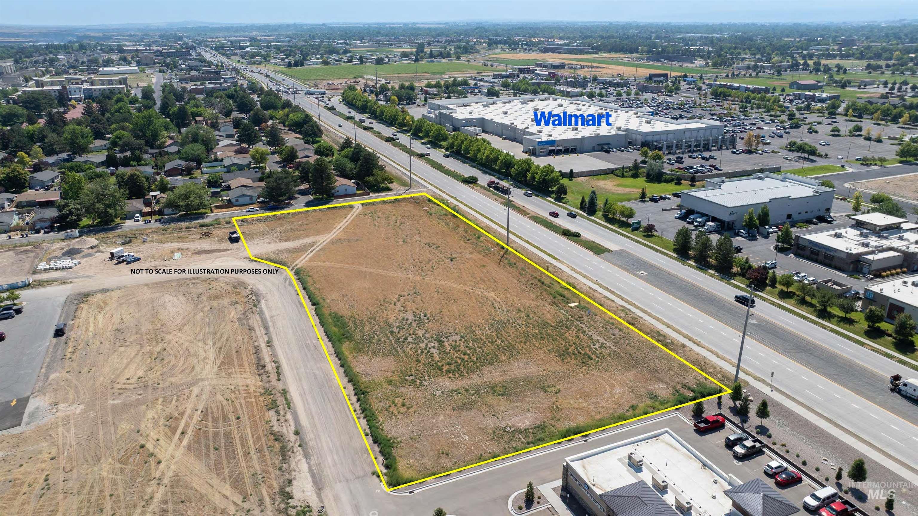 434 Parkview Loop East Twin Falls, ID 83301 - Photo 1 of 7 Aerial view of property and surrounding area with property boundaries highlighted