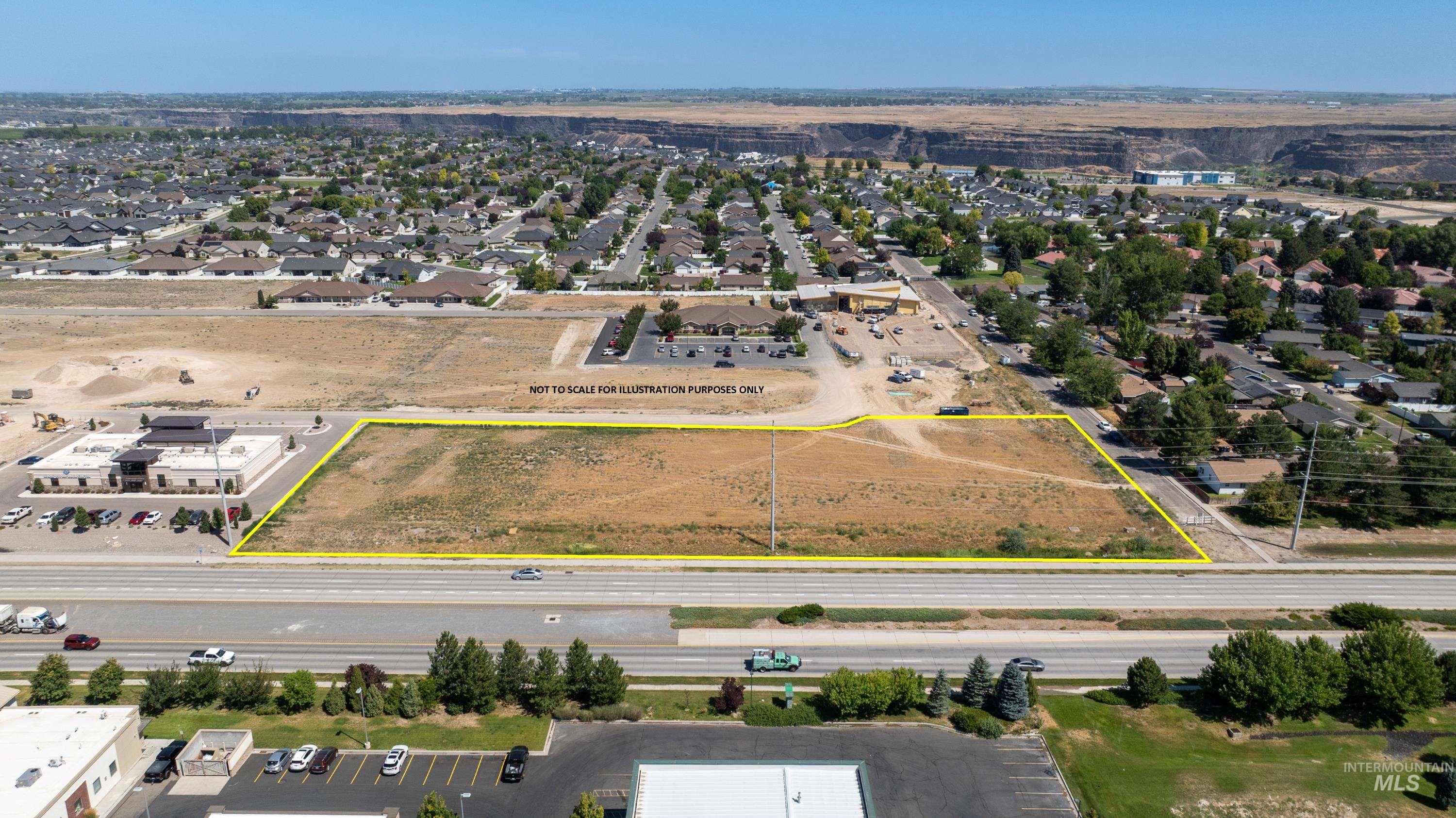 434 Parkview Loop East Twin Falls, ID 83301 - Photo 3 of 7 Aerial view of residential area with property boundaries highlighted