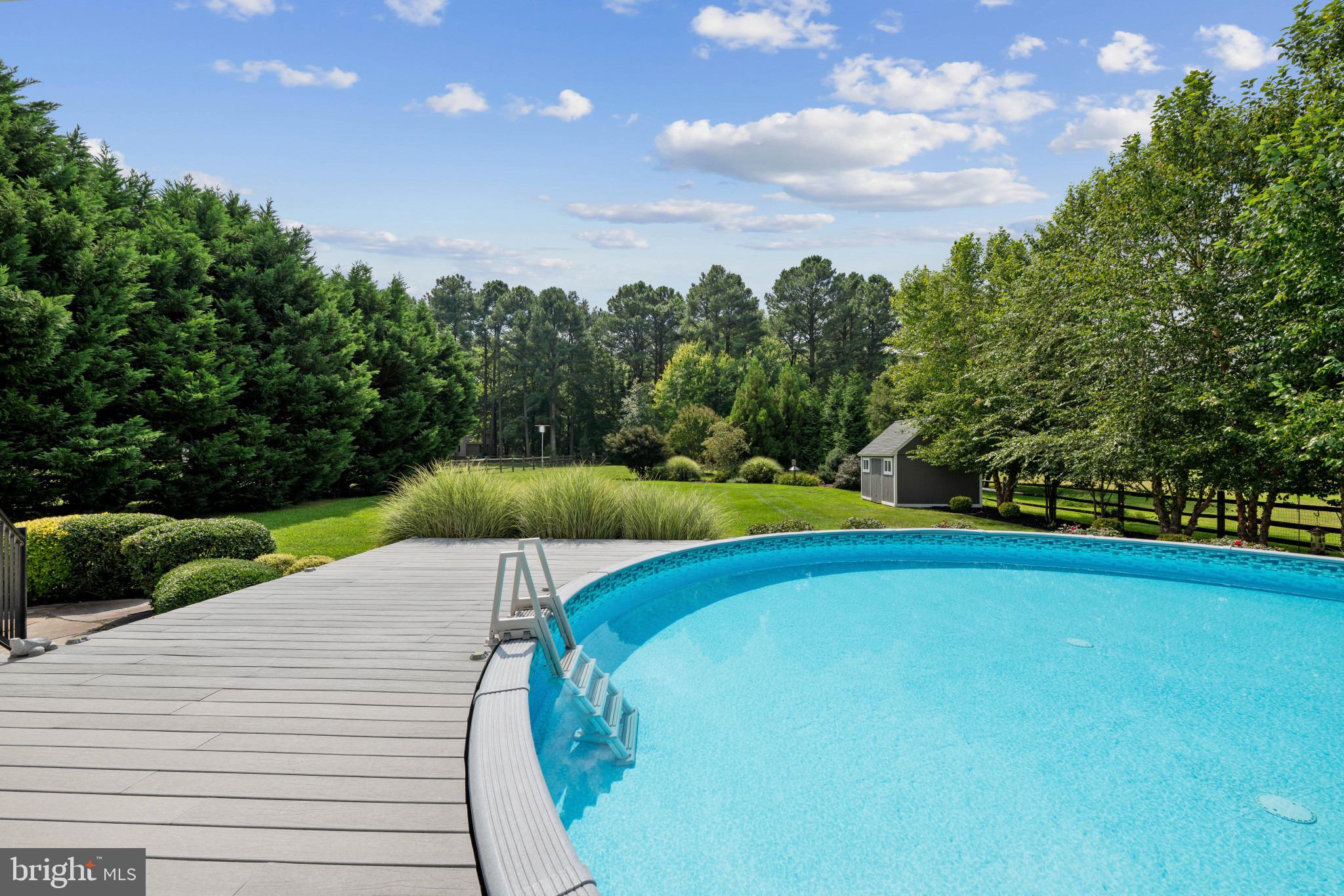 113 Bentons Pleasure Road Chester, MD 21619 - Photo 47 of 53 Tranquil poolside retreat in lush greenery.