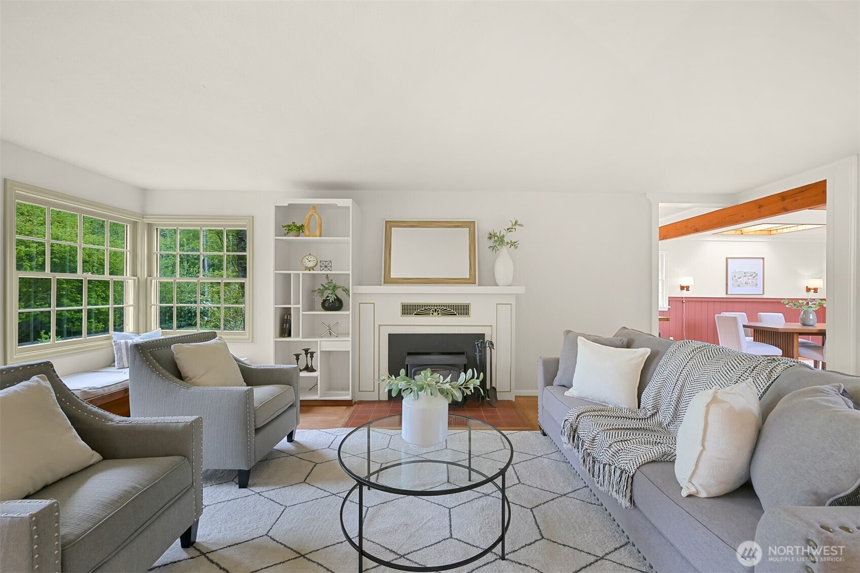 2814 40th Street Bellingham, WA 98229 - Photo 5 of 39 a living room with furniture and a fireplace