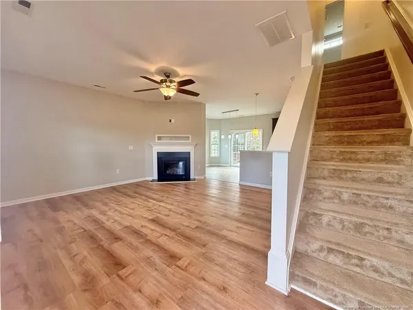 a view of main area with a fireplace