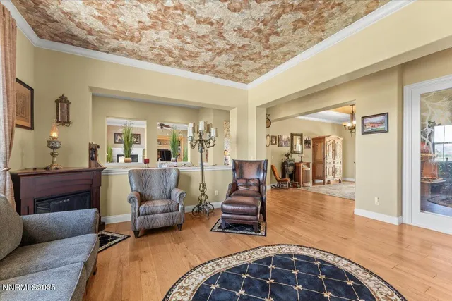 a living room with furniture and a couch