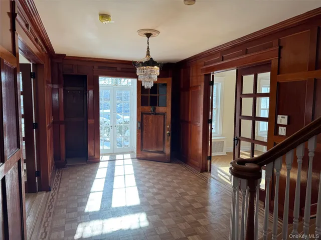 a view of gallery with windows