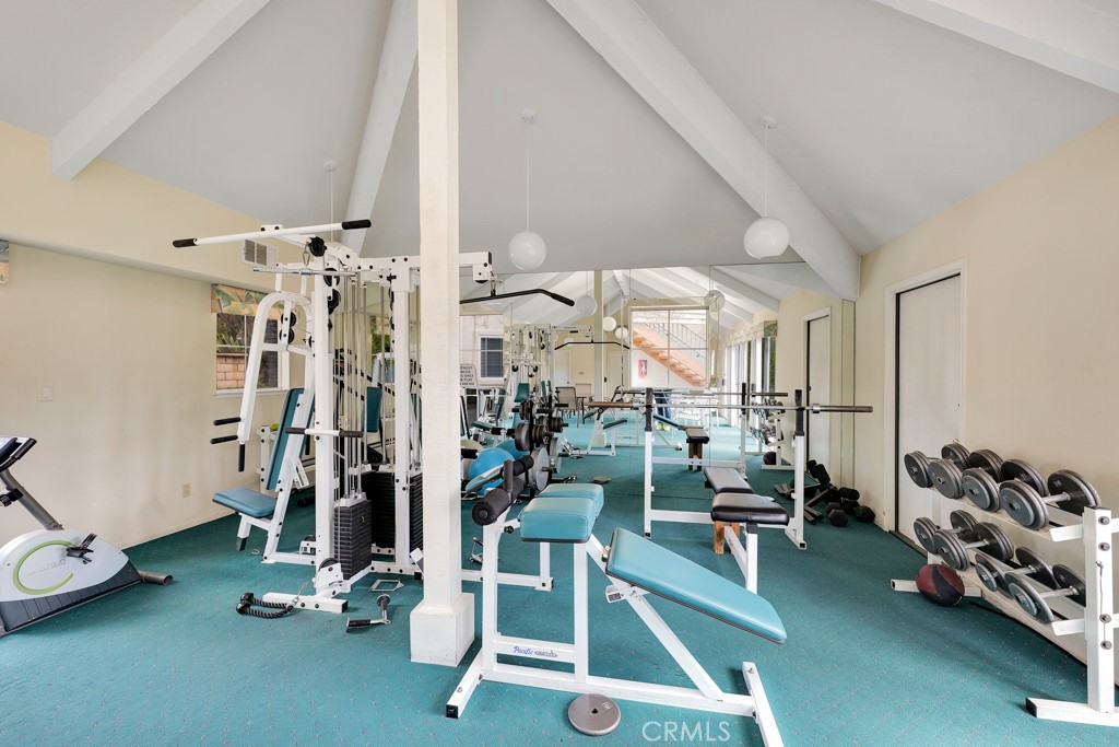4201 Las Virgenes Road, Unit 206 Calabasas, CA 91302 - Photo 42 of 44 a view of a room with gym equipment
