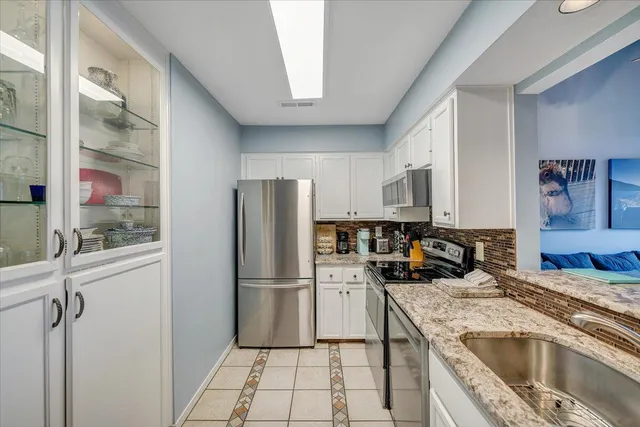 a view of balcony with wooden floor