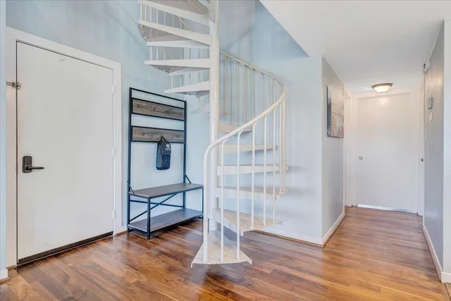 a view of a lake with a city