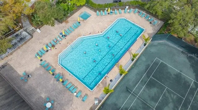 an aerial view of a house