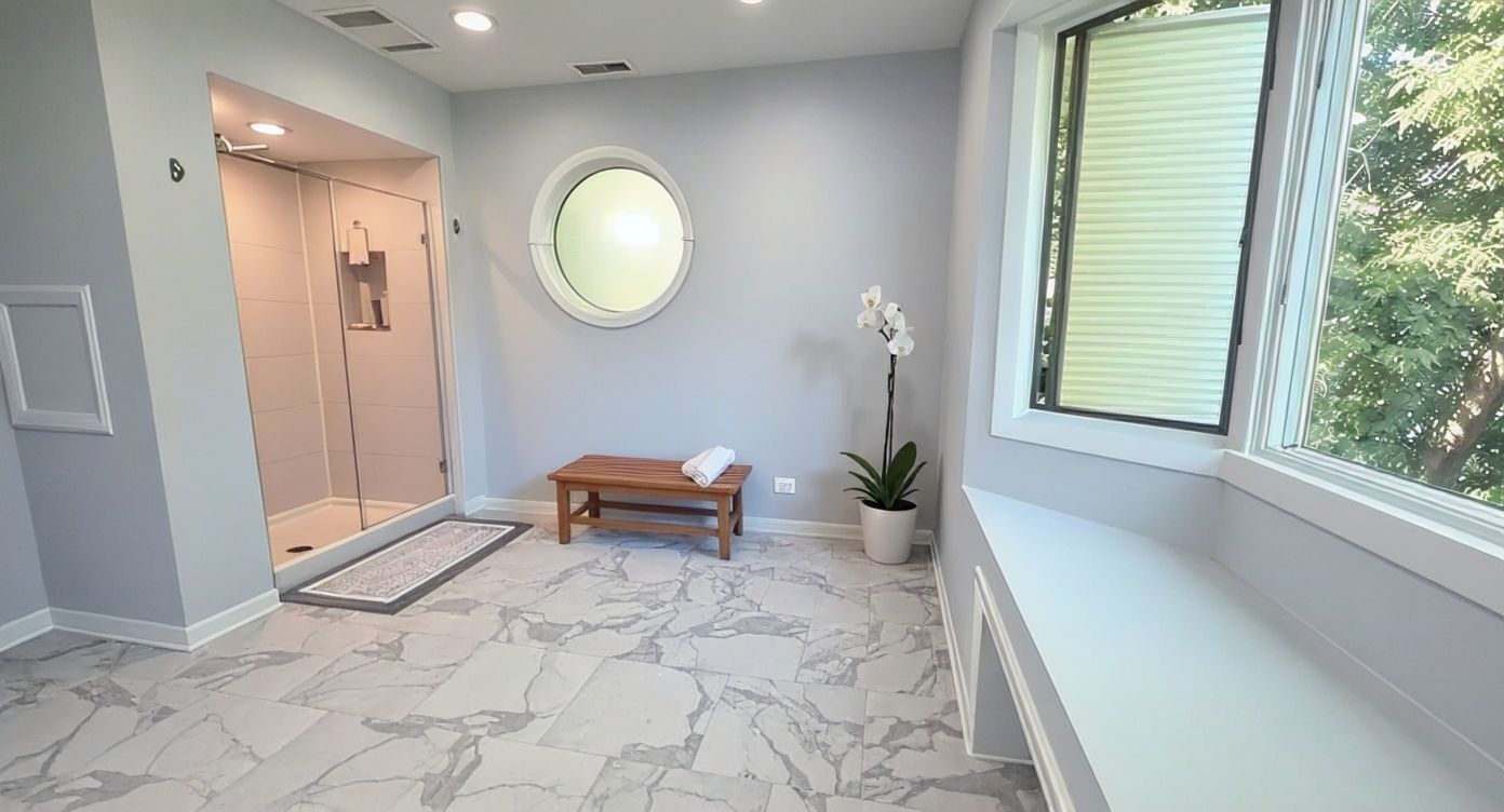 517 Appletree Lane Deerfield, IL 60015 - Photo 11 of 22 a bathroom with a toilet a sink a mirror and a window