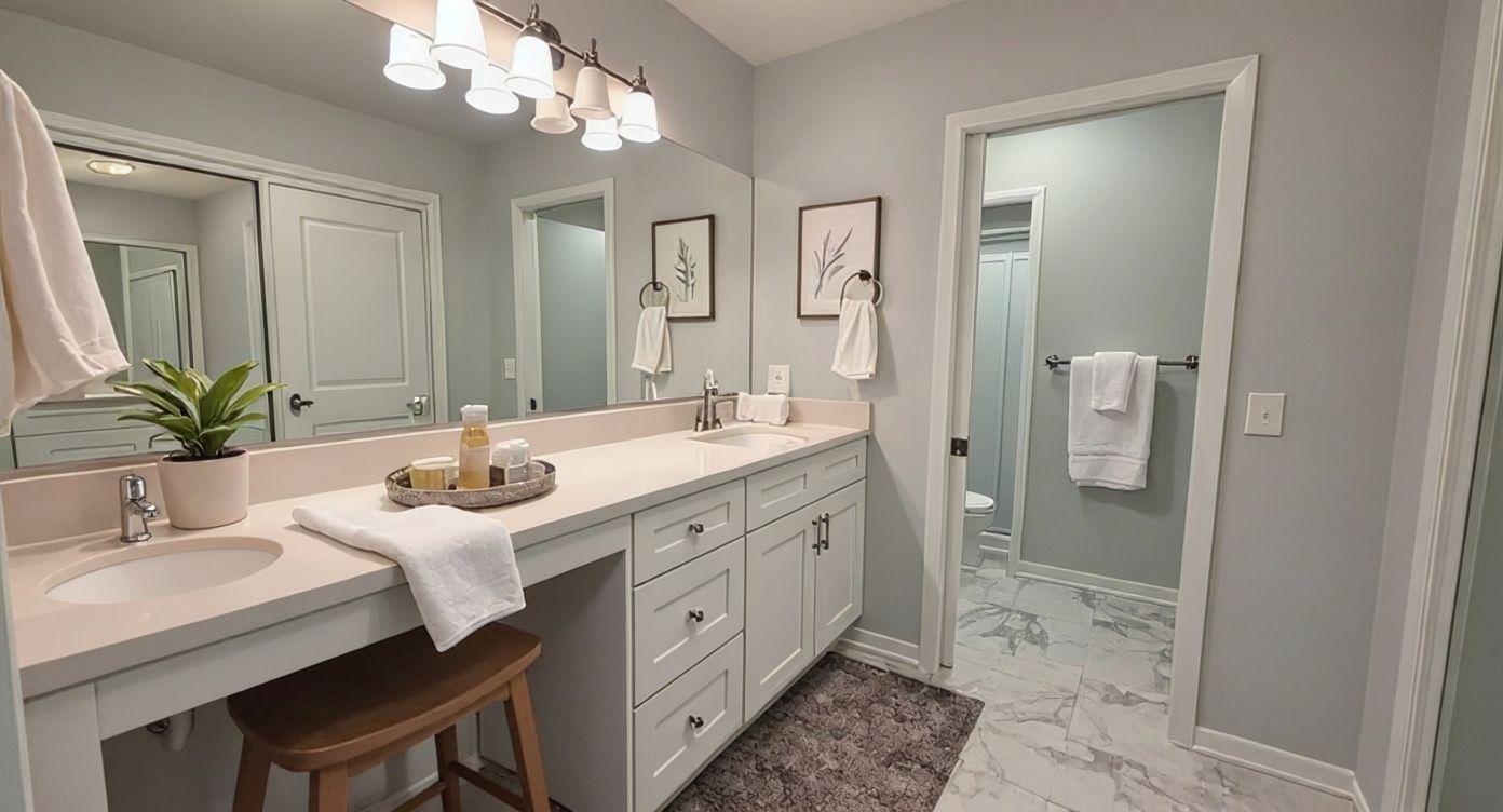 517 Appletree Lane Deerfield, IL 60015 - Photo 9 of 22 a bathroom with a sink double vanity and a mirror