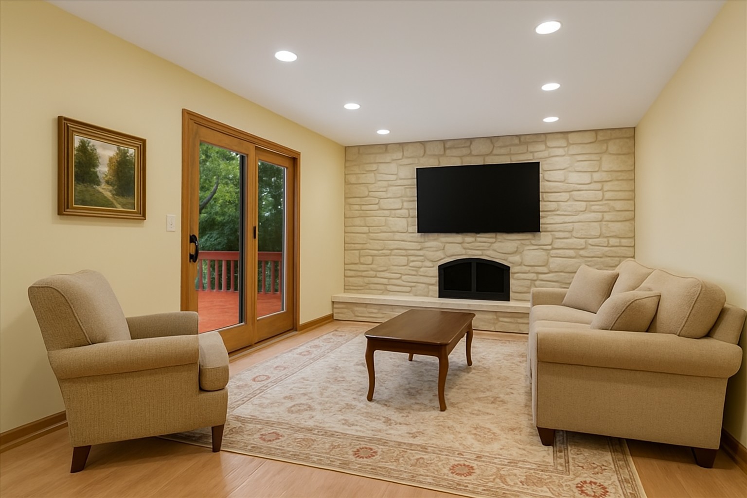 226 Aberdeen Road Cary, IL 60013 - Photo 15 of 40 a living room with furniture and a flat screen tv