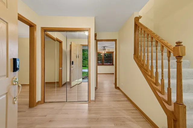 a view of an entryway with staircase