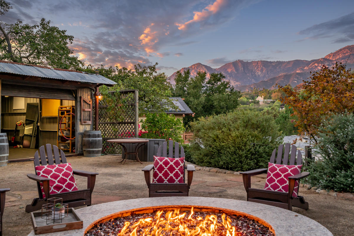 612 Mission Ridge Road Santa Barbara, CA 93103 - Photo 32 of 41 Firepit Evening - 612 Mission Ridge
