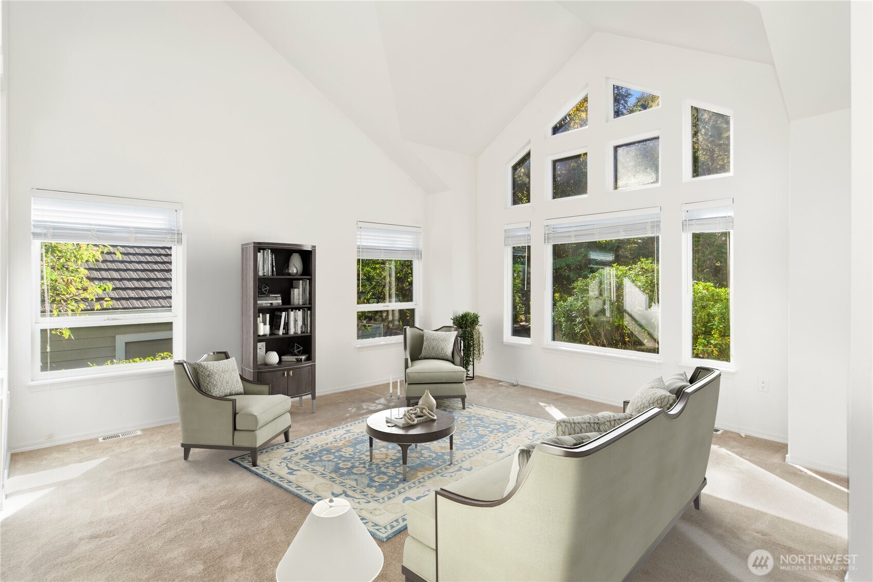 61 South Keel Way Port Ludlow, WA 98365 - Photo 3 of 33 a living room with furniture and floor to ceiling windows