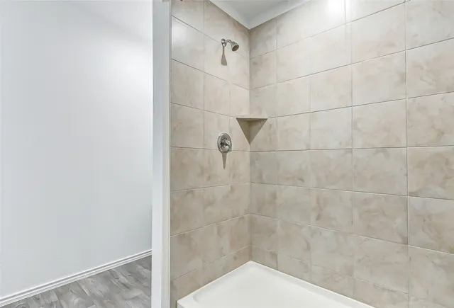 a bathroom with a shower