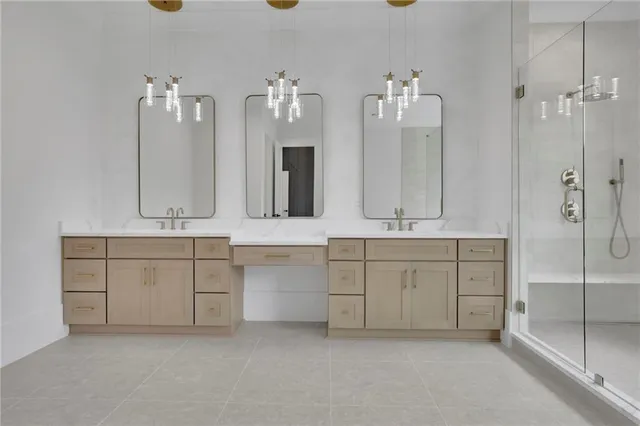 a bathroom with a shower