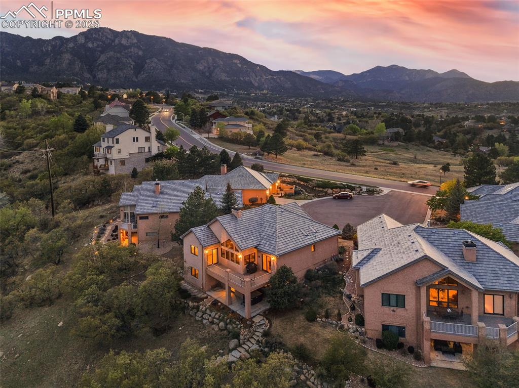 4215 Star Ranch Road Colorado Springs, CO 80906 - Photo 32 of 44 an aerial view of residential houses and outdoor space