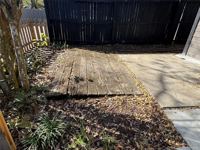 a view of wooden fence
