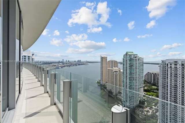 a view of balcony with a floor to ceiling window