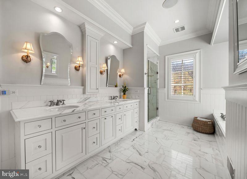 200 Parsons Road Landenberg, PA 19350 - Photo 24 of 55 a spacious bathroom with a granite countertop sink a toilet and a mirror