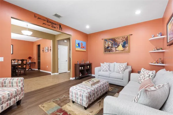 a living room with furniture