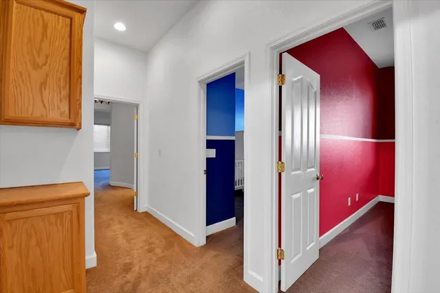 a view of small space with racks on the wall