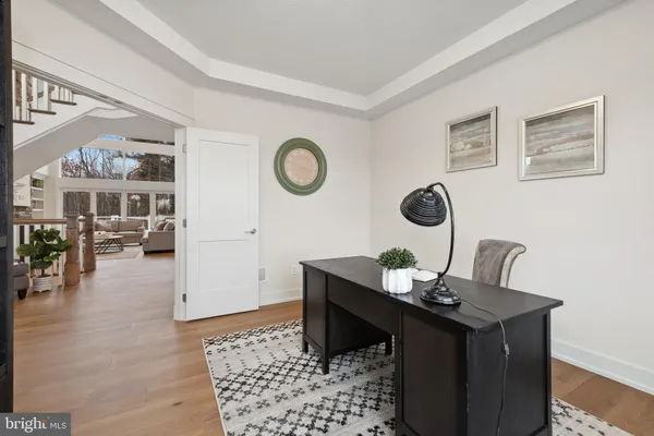 a dining room with table and chair