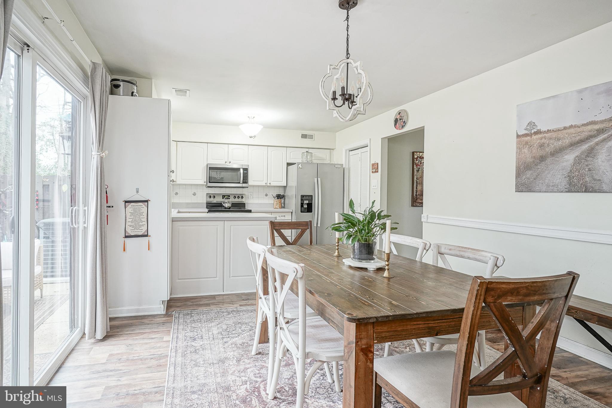 8 Sycamore Court Lumberton, NJ 08048 - Photo 6 of 26 a kitchen with stainless steel appliances granite countertop a dining table chairs and white cabinets