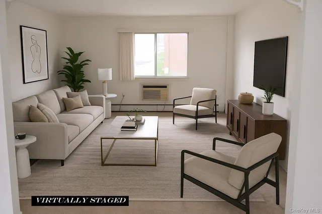 a living room with furniture