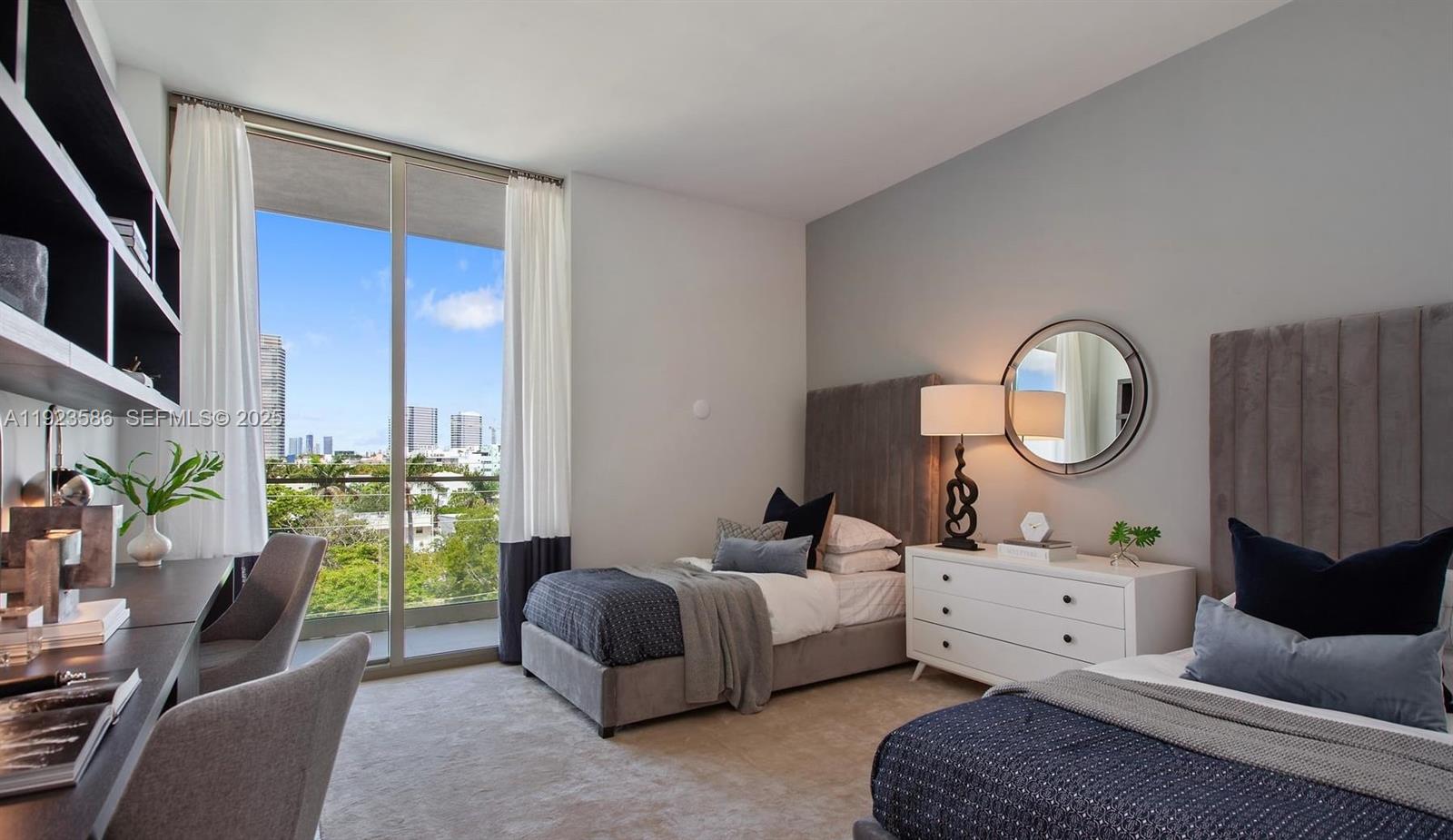 300 Collins Avenue, Unit PH2 Miami Beach, FL 33139 - Photo 12 of 21 a living room with furniture a lamp a rug and a large window