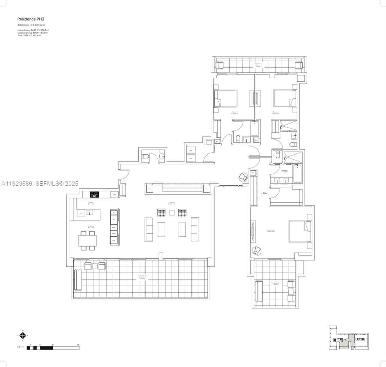 300 Collins Avenue, Unit PH2 Miami Beach, FL 33139 - Photo 21 of 21 a picture of a floor plan