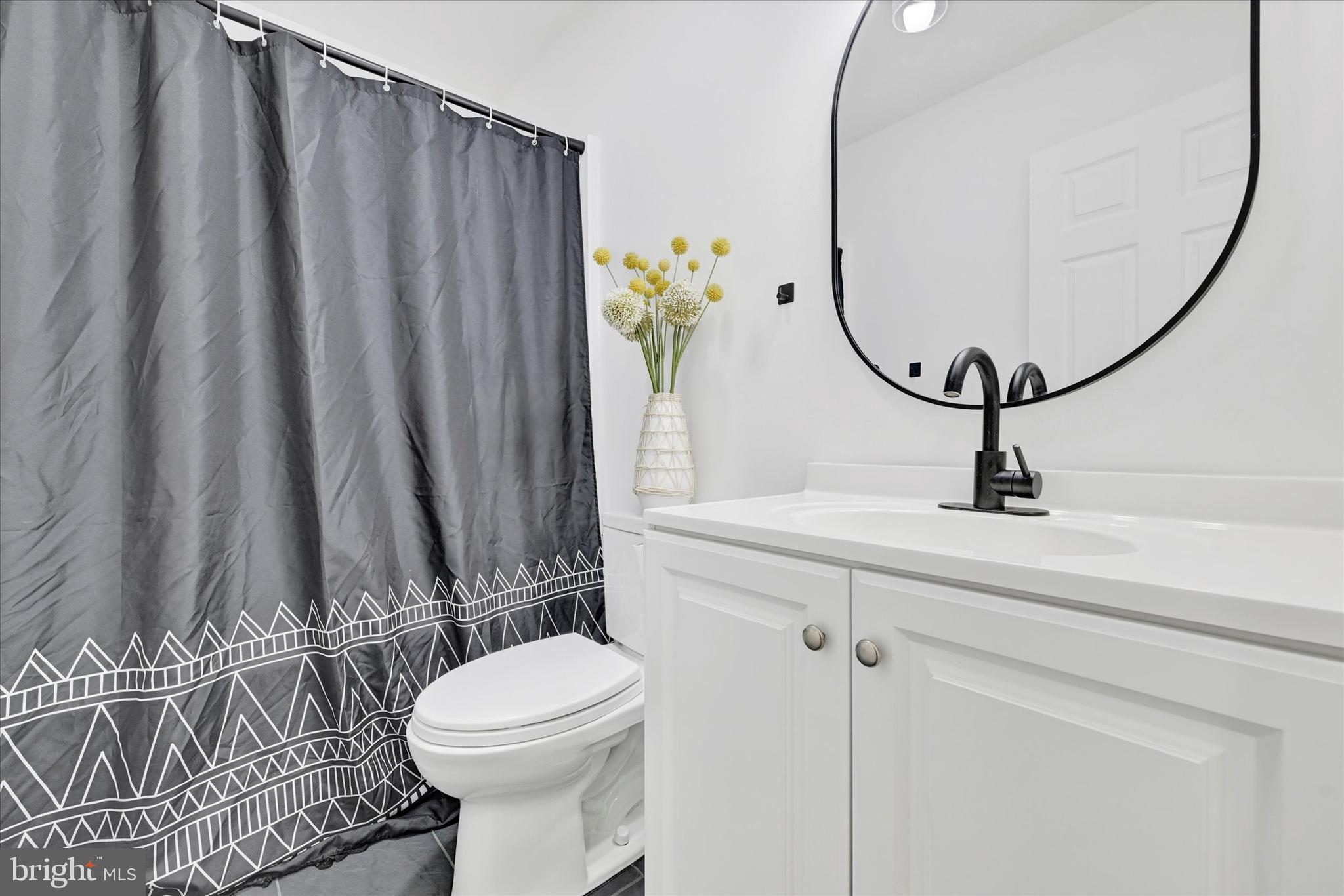 102 Maple Road Stevensville, MD 21666 - Photo 15 of 43 a bathroom with a sink a toilet and a mirror