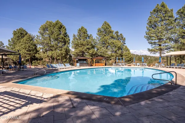 a view of a swimming pool with outdoor space