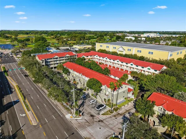 an aerial view of a city