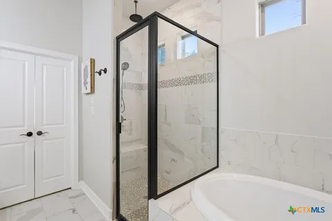 a bathroom with a shower