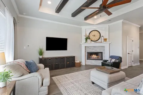 a fireplace with a vase on top of it