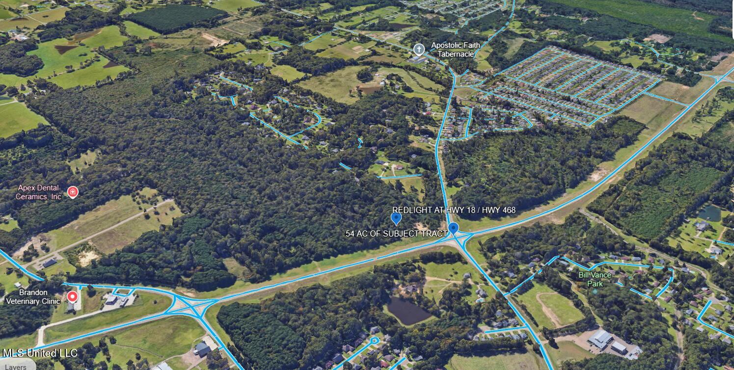 18 / Highway Brandon, MS 39042 - Photo 4 of 7 AREIAL VIEW WITH REDLIGHT