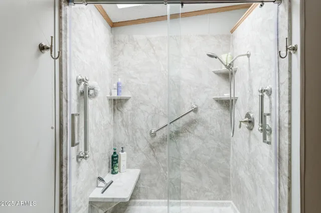 a bathroom with a shower