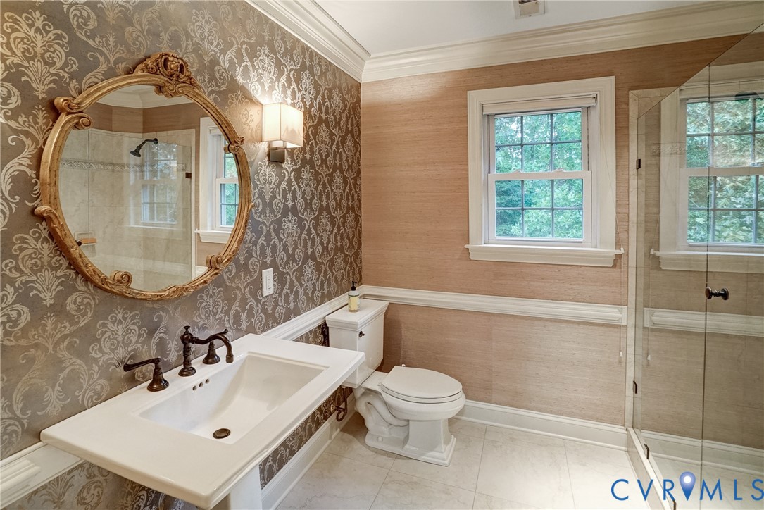 11600 Park Branch Lane Chesterfield, VA 23838 - Photo 34 of 47 a bathroom with a sink a toilet and a mirror