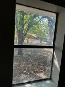 a view of lot of window