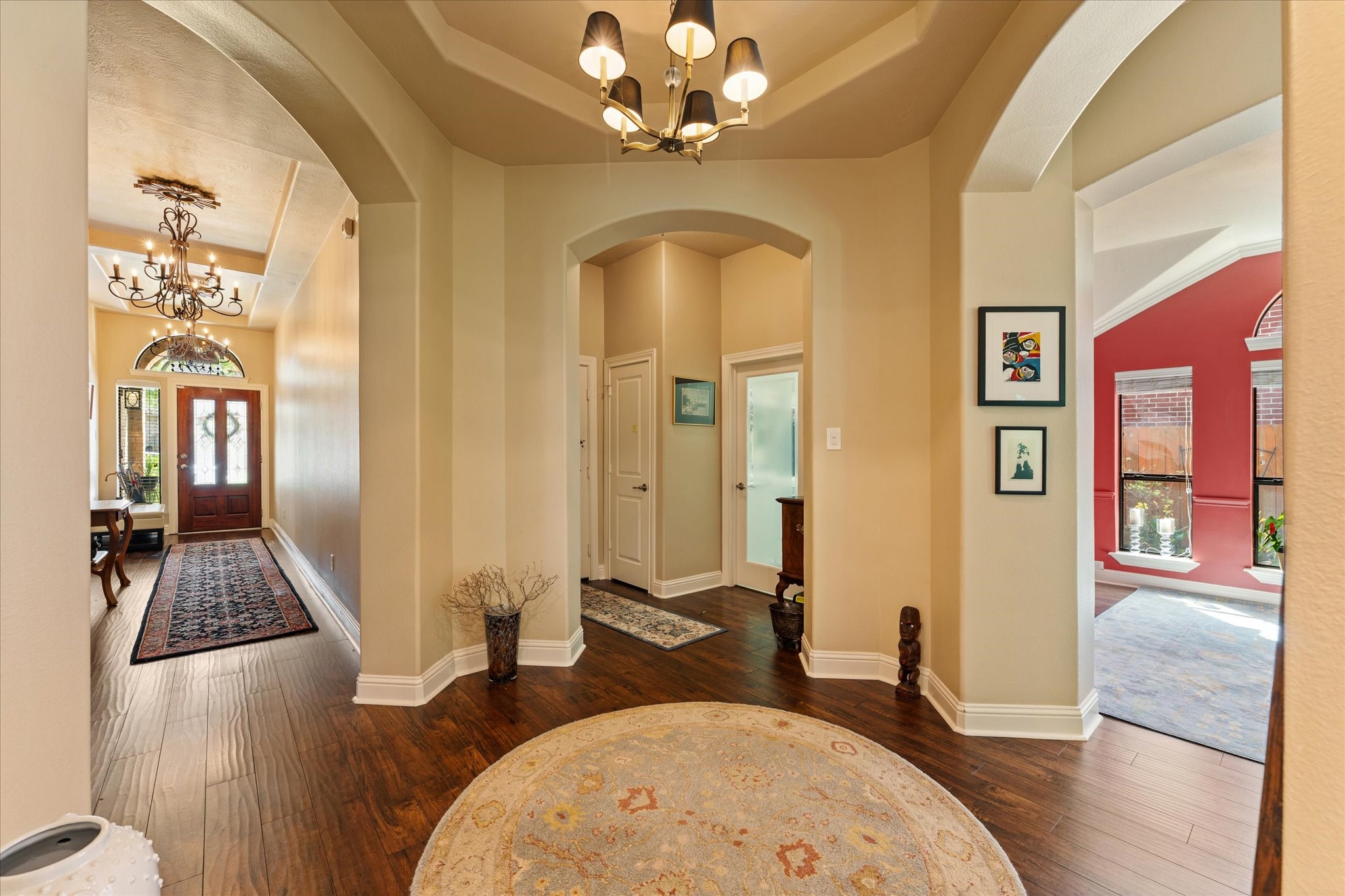 19039 Panther Peak Spring, TX 77388 - Photo 7 of 49 a view of a livingroom with furniture wooden floor and chandelier