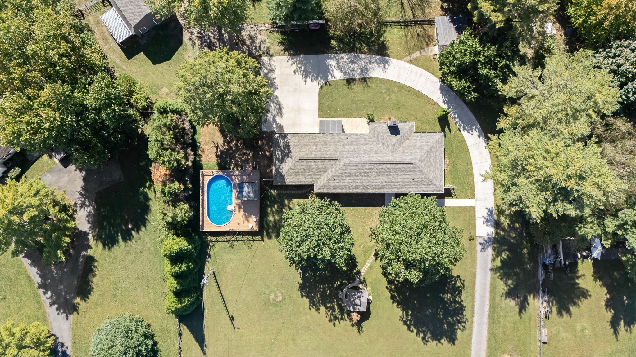 2329 Dilton Mankin Road Murfreesboro, TN 37127 - Photo 24 of 95 an aerial view of a house with outdoor space pool seating area and yard